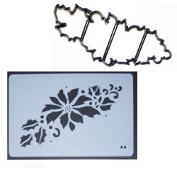 Poinsettia Garland, stencil o utstickare